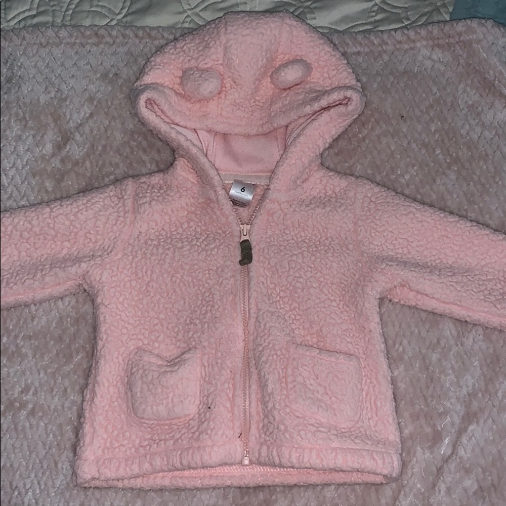 Carters pink sweater zip up 6 months
